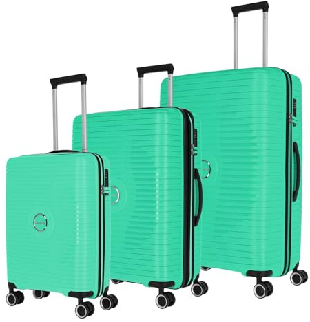 Travelite Hartschalen Kofferset 3teilig, 4 Rollen, ORBITA, Trolleys mit bruchsicherer Schale und praktischer Inneneinteilung, TSA Schloss, Koffer Größen L/M/S