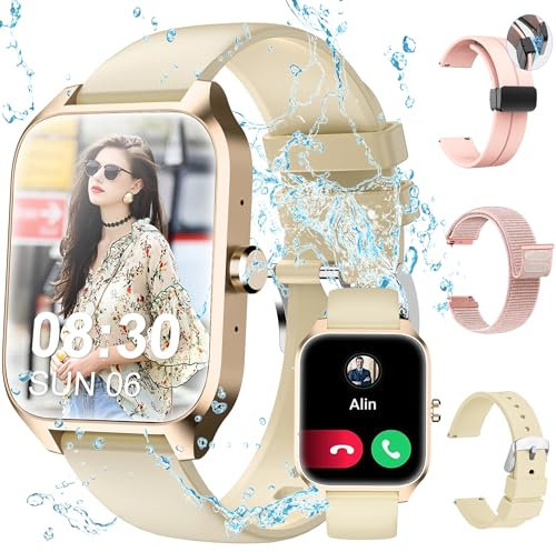 Tisoutec Smartwatch Damen Herren,Fitnessuhr Tracker mit Telefonfunktion 1.83 Touchscreen,Uhren Fitness Tracker IP68 Wasserdicht/Blutsauerstoff/Pulsmesser/Sportuhr Aktivitätstracker für Android/iOS