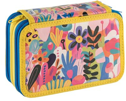 Favorit Astuccio 3 scomparti per la scuola, 20x13x7,5 cm, ART Giallo
