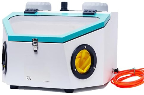 Sandblasting Machine with Viewing Window and LED Light, Foot Switch & Double Pen, Heavy Duty Fine Blast Machine for Surface Treatment