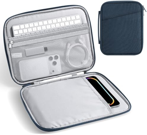 MoKo Housse pour Tablette 9-11 Pouces avec bandoulière | Housse de transport pour tablette compatible avec iPad Air M4, iPad A16, iPad9, Indigo