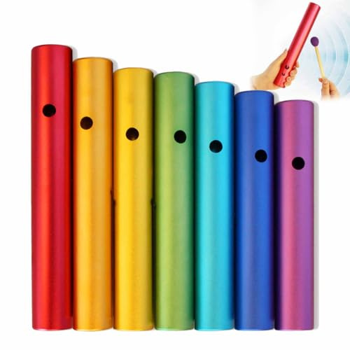Wah-wah Tube Set, 7wah Metal Tubes, Rainbow Frog Sound Tube, 512 Hz/576hz/640hz/684hz/768hz/864hz/960 Hz, Healing Meditation Instrument, For Music Accompaniment And Personal Relaxation