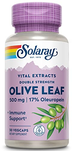 SOLARAY Guaranteed Potency Olive Leaf Extract Double Strength, Veg Cap (Btl-Plastic) 500mg | 30ct