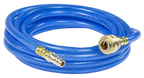 as - Schwabe Druckluftschlauch 15 m - max 15 bar - Anschlus NW 7,2 - Pressluftschlauch 9 x 3mm mit Polyestergewebeeinlage – Kompressorschlauch mit Schnellverschlusskupplung & Stecktülle – blau, 12707
