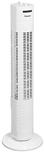 Bestron Turmventilator mit drei Geschwindigkeitsstufen, Ventilator mit 75° Oszillation-Funktion, inkl. Timer, Höhe: 78cm, AFT760W, Farbe: Weiß