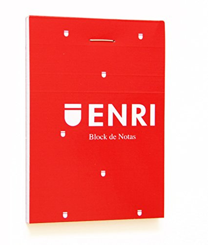 Enri 100101125 - Pack de 10 blocs de notas grapados de tapa blanda, A7, Rojo
