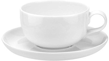 Portmeirion Choices White - 9fl oz Teacup and Saucer Set of 2