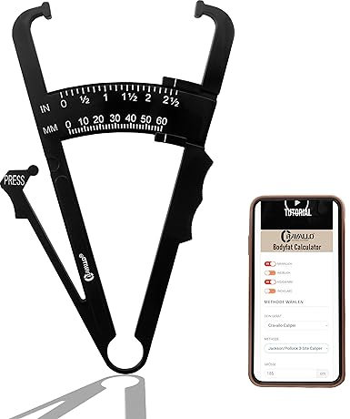 Cravallo® Caliper I Körperfettmessgerät I Fettmesszange I Fettzange I Fettmesszange I KfA-Zange I Body Fat Measure I Unkompliziert und mit Video Anleitung I Körperfettmesser zum messen von Körperfett
