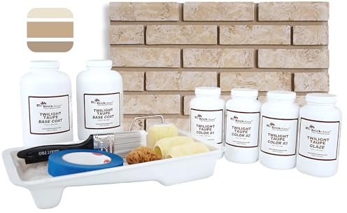 Brick-Anew All-in-One Brick Fireplace Paint Kit – Easy DIY Makeover for a Natural, Realistic Brick Look (Twilight Taupe) Not Your Boring White Paint or Chalk Paint!