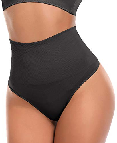 SLIMBELLE, Mutande modellanti, slip snellenti e contenitivi, tanga da donna Nero senza osso. XL