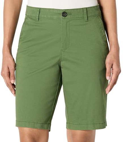 Amazon Essentials Bermudas Chinos, Corte Ajustado, Tiro Medio, Entrepierna de 25 cm Mujer