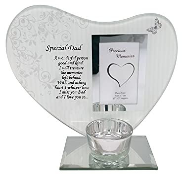 Memoriales en forma de corazón y portavelas con marcos de fotos de cristal, adornos de decoración de tumbas y figuras de recuerdo, con versículos hermosos y sentimentales, para tus seres queridos
