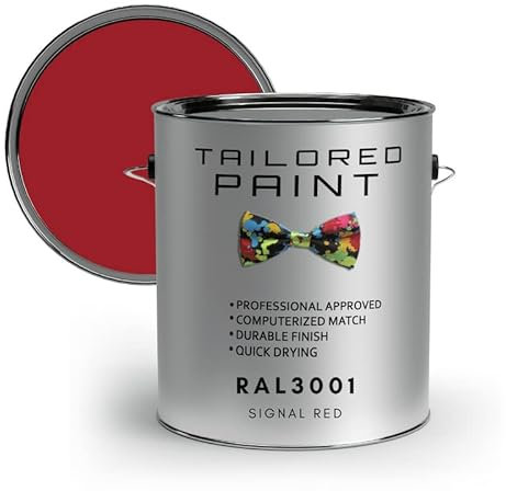 RAL3001 Signal Red 500ml Direct To Metal 1k Brush or Spray On Paint Gloss Smooth Finish Exterior & Interior (All-in-One Primer, Undercoat & Topcoat - Corrosion & Rust Resistant)