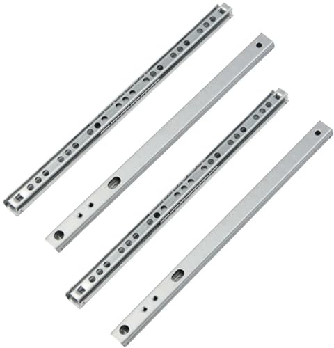 MOCNT 2 Paar (4 Stück) 342mm Schubladenführungen 17mm Nut Schubladenschienen Vollauszug Schubladenauszug Kugellager Stahl Schienen Schubladen Auszugsschienen Kabinett