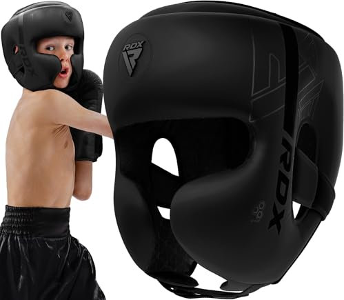 RDX Kinder Boxen Kopfschutz für Kickboxen, Kampfsport, MMA Training, Maya Hide Leder Kara Sparring Thaiboxen Kopfschützer, Boxhelm Krav MAGA Muay Thai, Karate und Taekwondo Fitnessstudio Headgear