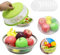 Lot de 2 couvercles pour micro-ondes avec trous de vapeur - Pliable - 26,5 cm - Avec 25 films alimentaires avec élastique - Pour fruits, légumes