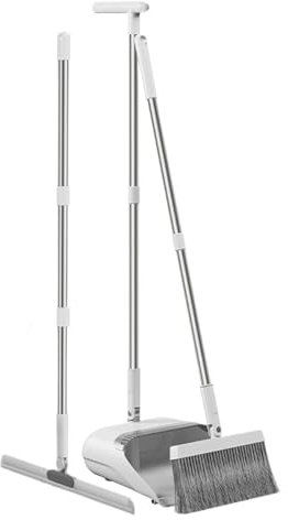 Conjunto de escoba y pala de polvo duraderos, conjunto de pala plegable, pala y cepillo con diseños flexibles y plegables para el hogar, la cocina, los salones (1 conjunto)