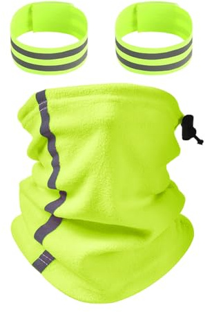 WUFGWBD 1 Piece Of Night Running Scarf, 1 Pair Of Night Running Wristbands, Women'S Tubular Scarf, Men'S Winter Warm Scarf, Cycling Reflective Scarf