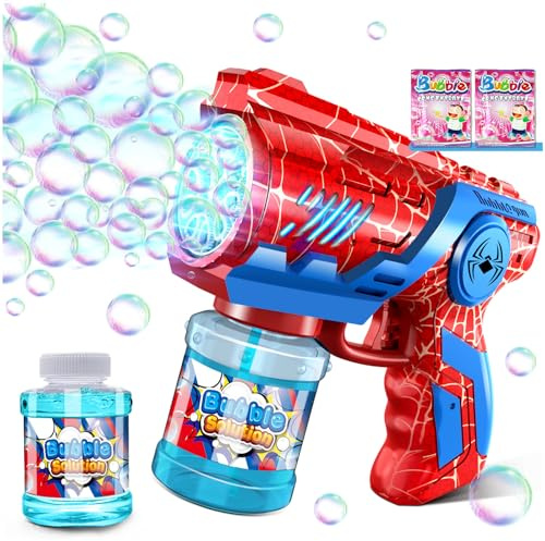 Pistolet à bulles Machine à bulles de savon Enfants Machine à bulles de savon : Bubble Gun LED Lumière Enfants Bulles de savon électrique 90 ml Réservoir automatique Bubble Maker Pistolet Fête