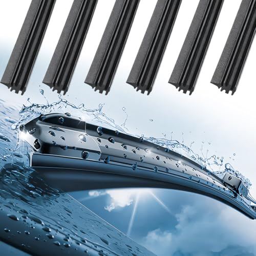 6 Piezas 800 mm Goma Limpiaparabrisas, Goma de Repuesto Tiras de Limpiaparabrisas Universal, Gomas Limpiaparabrisa Coche, compatible con todos los limpiaparabrisa, se puede cortar