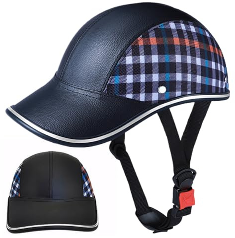Nuiorfty Casco da Bici Casco da Bicicletta di Sicurezza con Cinturino Regolabile Scooter Resistente al Sole Sci Baseball Caschi da Pattinaggio per Adulti Uomini Donne Plaid Nero