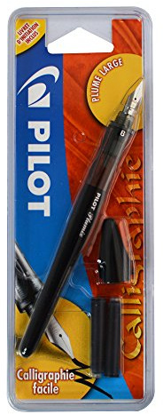 Pilot Plumix - Pluma estilográfica de trazo grueso+Cartucho de Tinta Negro 0,70mm