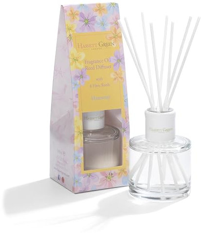 Hassett Green London Fragrance Oil Reed Diffuser - 100ml Glass Bottle with 8 Fibre Reeds - Harmony