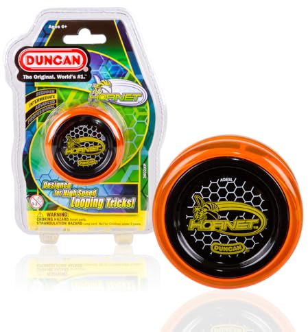 Duncan Toys Hornet Pro Looping Yo-Yo with String, Ball Bearing Axle and Plastic Body, Orange with Black Cap