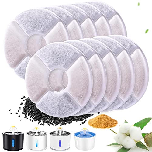 Tränkenfilter für Katzen, RBAYSALE 10 Stück Tränkenfilter, Runde Ersatzfilter für Hunde-/Katzentränken mit Aktivkohle
