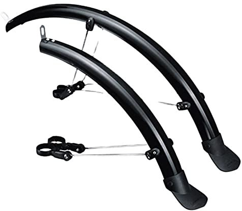 HMTE Fahrrad Schutzblech Set 26 Zoll MTB Fahrrad Schutzblech Moutainbike Schutzblech Doppelverstrebung Verstellbare Größe Fahrradflügel Chrom Kunststoff für Scheibenbremse