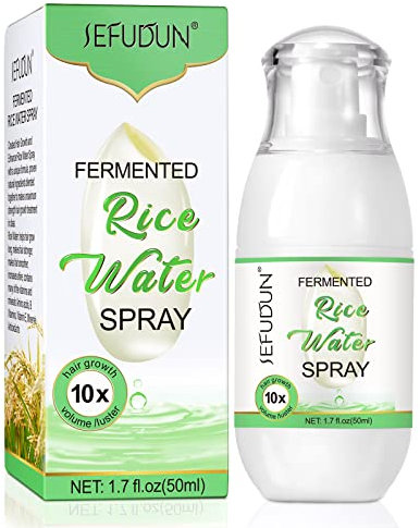 Spray d'eau de riz Traitement de la croissance et de la repousse des cheveux pour cheveux clairsemés et hydratant Spray d'eau de riz fermenté pour cheveux abîmés, secs, bouclés ou crépus, 50 ml