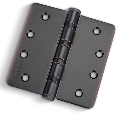 3Pack Haidms Oil Rubbed Bronze Door Hinges Heavy Duty Door Hinges Oil Rubbed Bronze Ball Bearing Stainless Steel Hinges with 1/4 Radius Corner