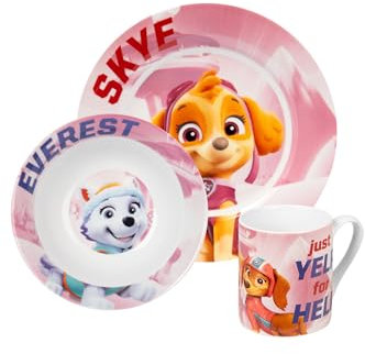 United Labels Paw Patrol - Juego de desayuno para niños (3 piezas, plato, cuenco y taza)