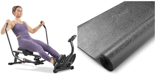 Sunny Health & Fitness Smart Compact Full-Motion Rowing Machine, Home Rower Featuring 360° Rotating Handles, 12 Adjustable Resistance Levels, Bluetooth & Free SunnyFit App, Max User Weight 180 KG + Su