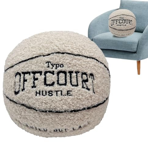 Coussin Ballon De Basket, 25cm Peluche Basket Ball, Ballon De Basket En Peluche, Oreillers Basket-ball En Peluche Doux Moelleux, Jouets En Peluche De Basket-ball Pour Enfant, Décor De Maison