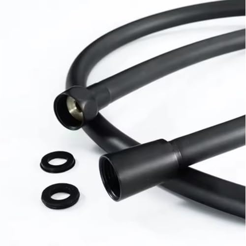 Flexible de Douche NOIR 2m,Anti-Torsion,PVC Tuyau de Douche,Haute pression, Tuyau de remplacement Douche, Baignoire,Noir - JOINTS INCLUS-