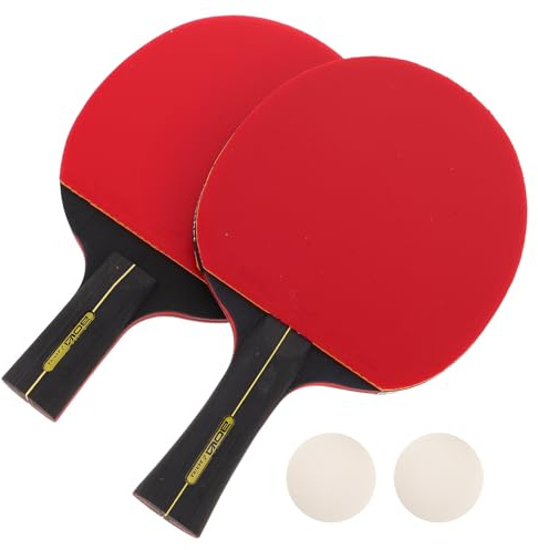 MUSISALY Set de Tennis de Table pour Entraînement avec 2 Raquettes en Bois Antidérapantes 3 Balles Incluses – Kit Portable pour Élèves École Maison et Jeux D’Extérieur