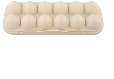YJDOORPLAY Scatola portatile per uova con 18 griglie, contenitore per uova in plastica con vassoio protettivo per campeggio, escursionismo e uso esterno, materiale PP, 30 x 15 x 6,5 cm, grigio (12