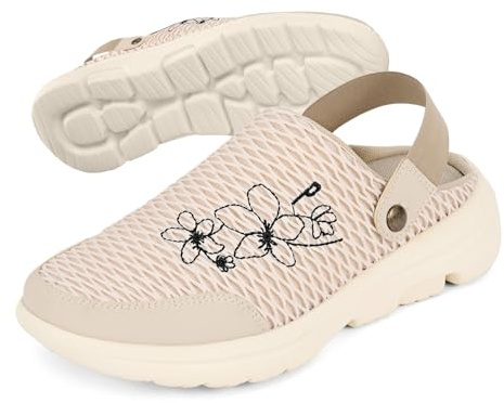 PERLETTI Ciabatte Sneakers Donna Slip On Ultra Leggere - Pantofole Comode con Rete Quattro Stagioni (Burro, Sistema Taglie Calzature EU, Adulto, Numero, Media, 39)