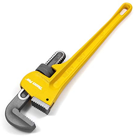Tradespro 18-Inch Heavy Duty Adjustable Pipe Wrench, Plumbing Hand Tool, Yellow 980918