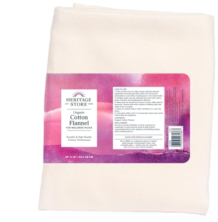 Heritage Store Cotton Flannel, Organic, 13 Inches X 15 Inches