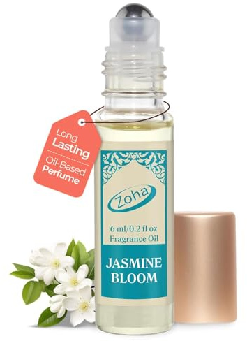 Zoha Jasmine Bloom Perfume Oil Roll On for Women & Men, Alcohol-Free 6ml