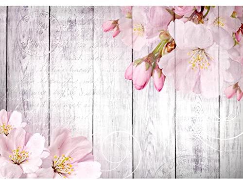 Runa Art Papel tapiz fotográfico 396 x 280 cm flores de época | Lana Decoración De Pared Sala Cuarto | Fabricación alemana | Rosa 9118012a