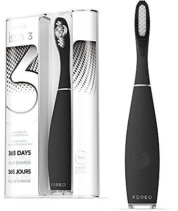 FOREO ISSA 3 Ultrahygienische 4-in-1 elektrische Schallzahnbürste aus Silikon für Zähne, Zahnfleisch, Zungen- & Wangenreiniger. Zahnaufhellung und Zahnreinigung - 6 Monate Zahnbürstenaufsatz.