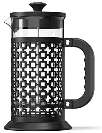 LTLWSH Cafetière à Piston INOX, 1L Cafetière Piston, French Press en INOX et Verre, Cafetiere pour Maison, Bureau,Noir,B