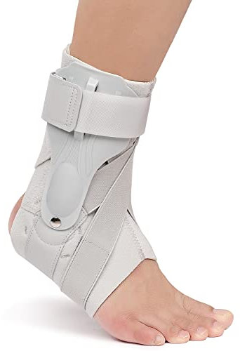 Chlffua Knöchelbandage Sprunggelenkbandage, Einstellbar Fußbandage Sprunggelenk Fußgelenkstütze mit PE Board Stark Stabilisierung Fußgelenkbandage mit Klettverschluss für Knöchel Damen Herren (XL)