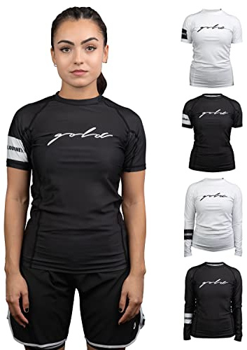 Gold BJJ Foundation Women's Rash Guard - No-Gi and Gi Jiu Jitsu Rashguard for Women (Short Sleeve, Black, S)
