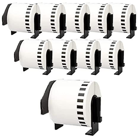Molabel Etiqueta de dirección DK-22205 DK2205 - Pack de 10 rollos (continuo) 62 mm x 30,48m compatible con Brother QL-500 QL-500A QL-500BS QL-500BW
