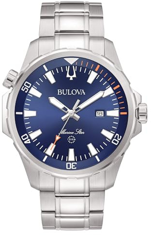 Bulova Marine Star men's chronograph watch blue steel 96B397