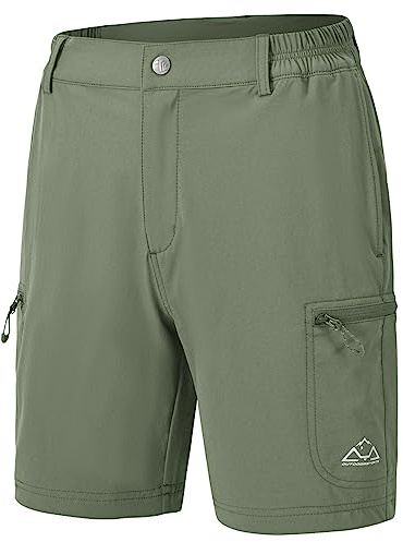 donhobo Damshorts lätta snabbtorkande andningsbara vandringsbyxor utomhus sport cargobyxor sommar bermuda fritid korta byxor, Ljus armégrön, XS